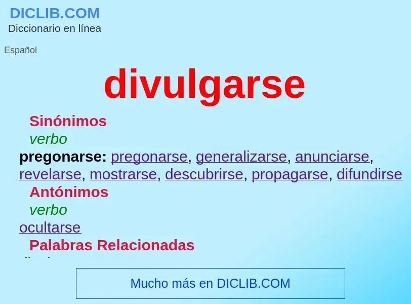 What is divulgarse - meaning and definition