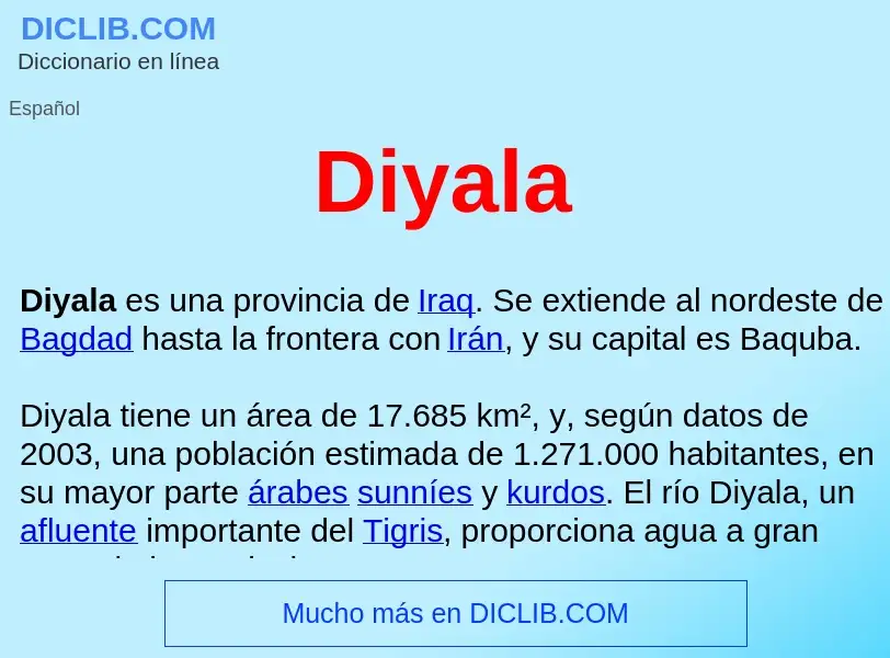 ¿Qué es Diyala ? - significado y definición