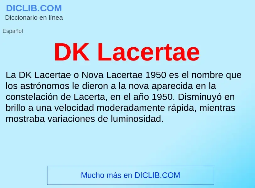 ¿Qué es DK Lacertae? - significado y definición