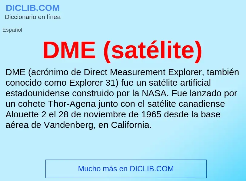 ¿Qué es DME (satélite)? - significado y definición