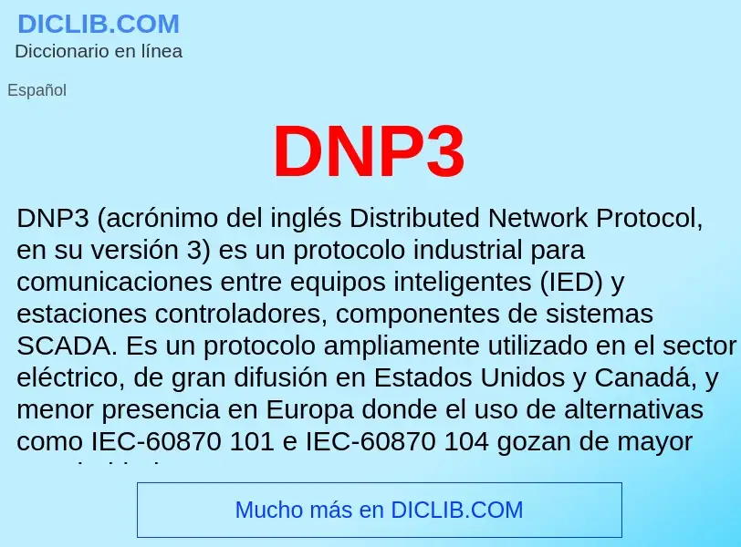 ¿Qué es DNP3? - significado y definición