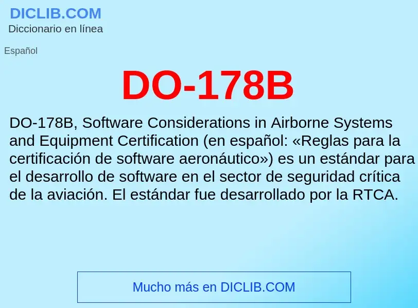 ¿Qué es DO-178B? - significado y definición