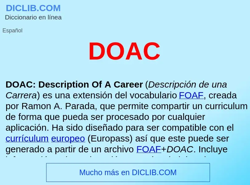 ¿Qué es DOAC ? - significado y definición