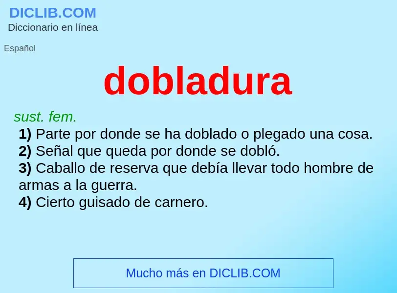 What is dobladura - definition