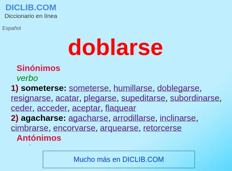 What is doblarse - meaning and definition