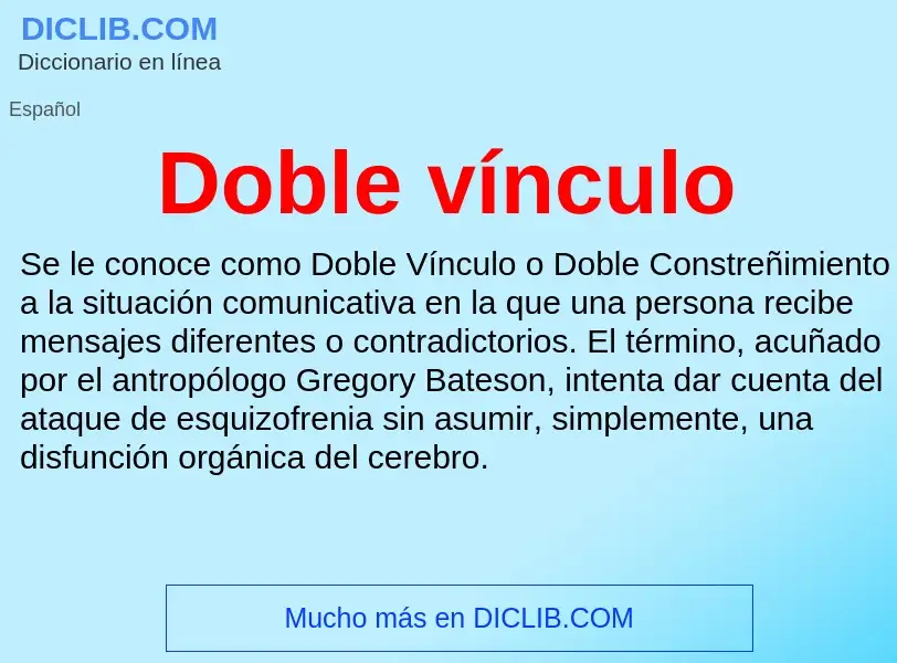 ¿Qué es Doble vínculo? - significado y definición