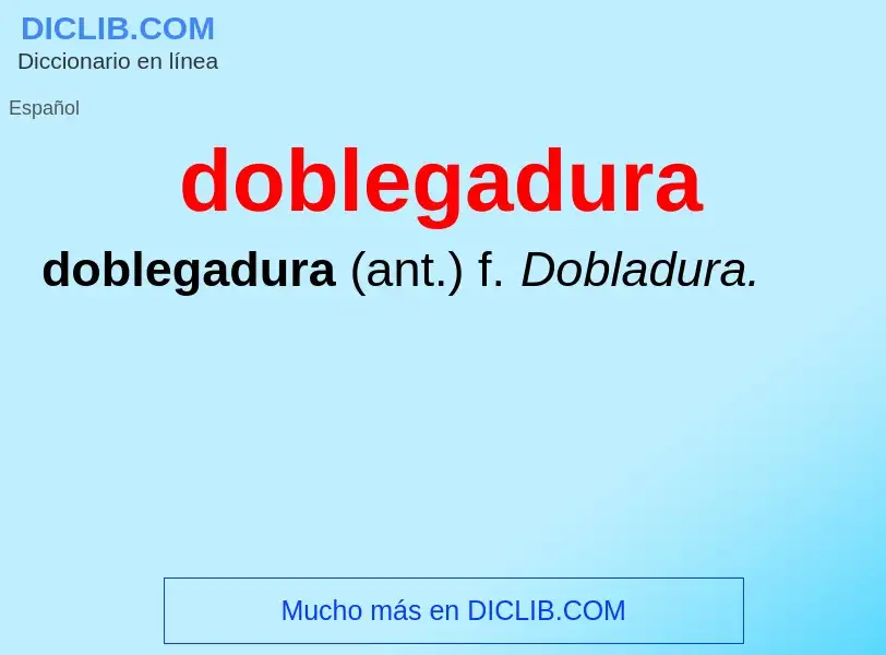 ¿Qué es doblegadura? - significado y definición