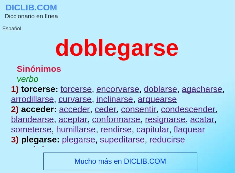 What is doblegarse - meaning and definition