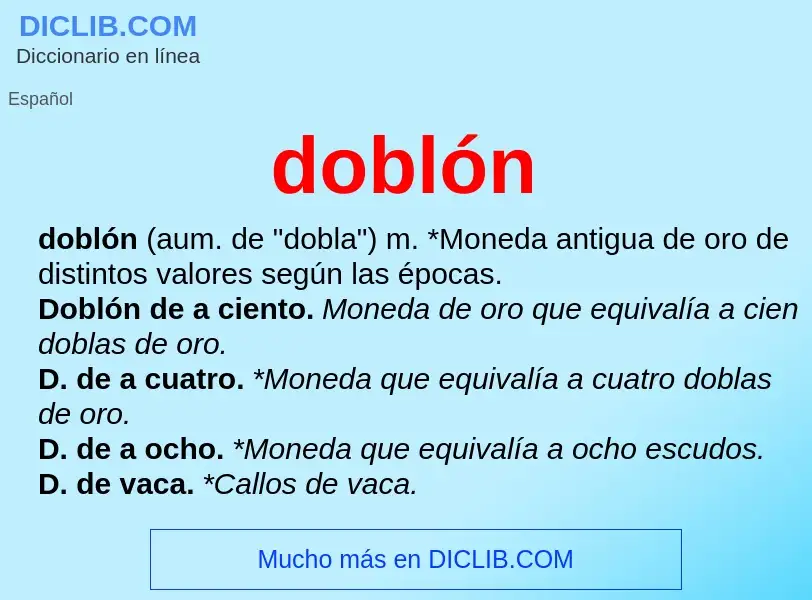 O que é doblón - definição, significado, conceito