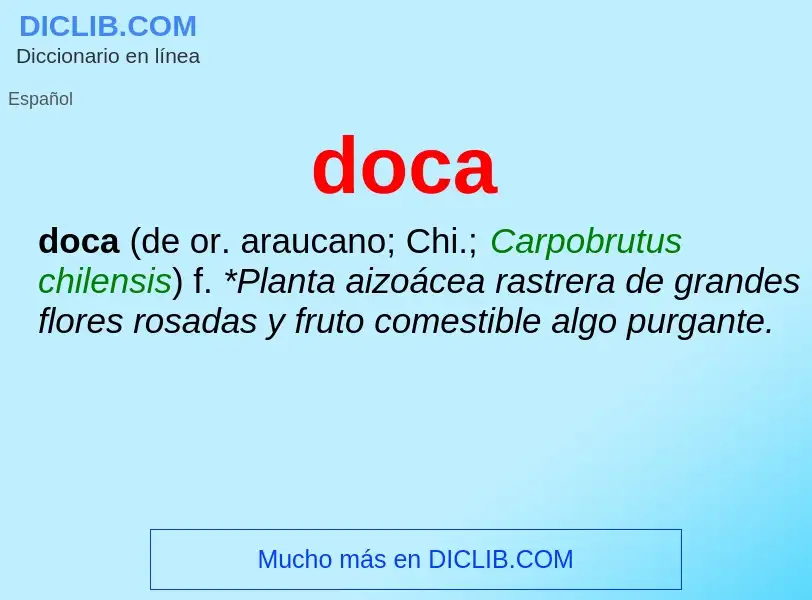 ¿Qué es doca? - significado y definición