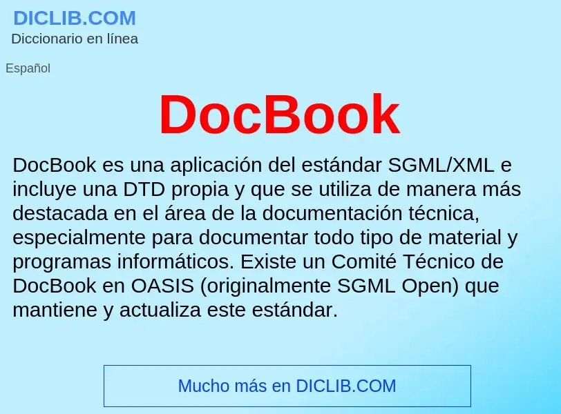 ¿Qué es DocBook? - significado y definición