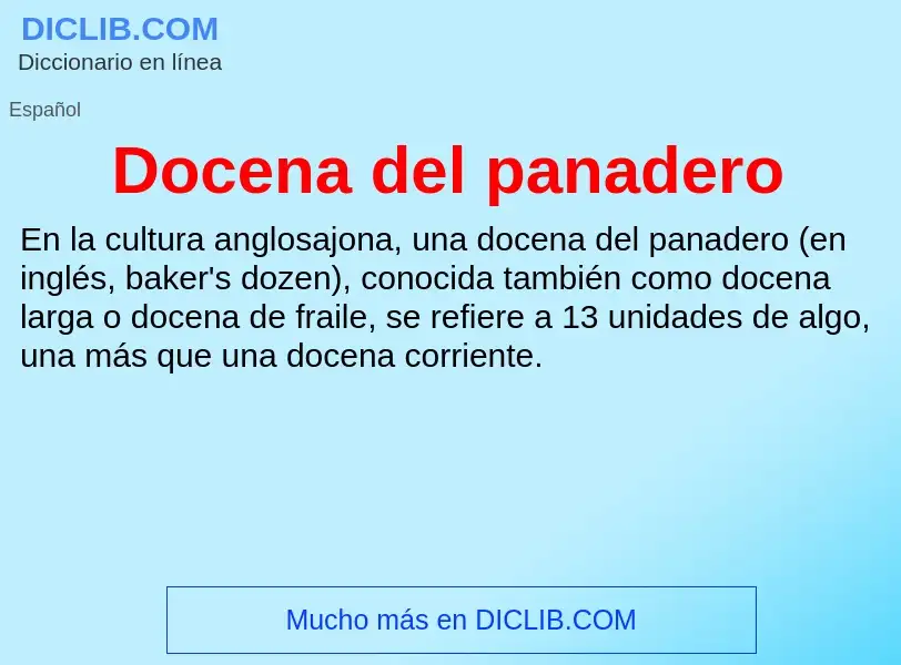 ¿Qué es Docena del panadero? - significado y definición