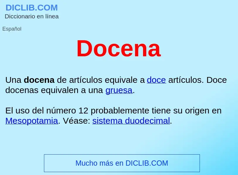 ¿Qué es Docena ? - significado y definición