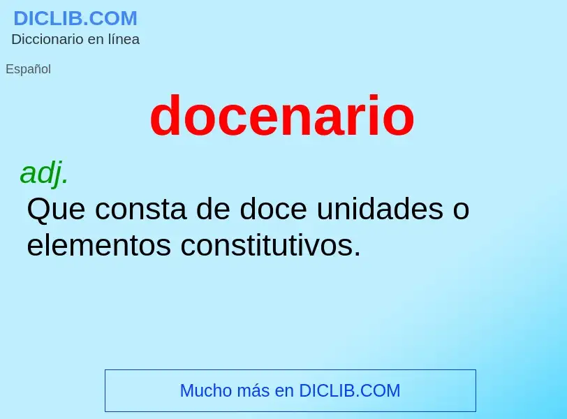 ¿Qué es docenario? - significado y definición