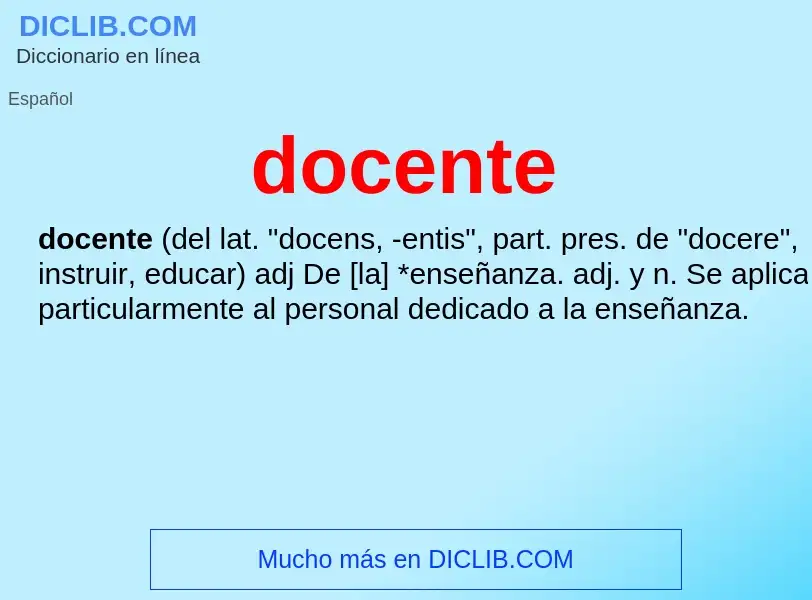 O que é docente - definição, significado, conceito