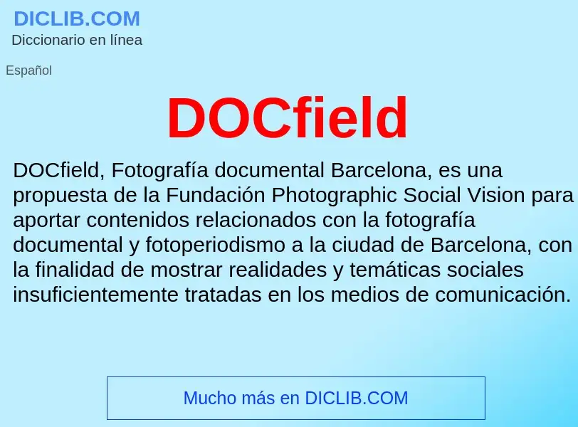 ¿Qué es DOCfield? - significado y definición