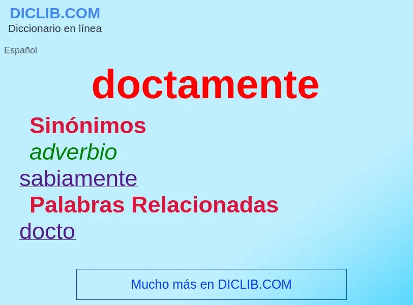 ¿Qué es doctamente? - significado y definición