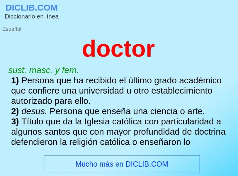 What is doctor - definition