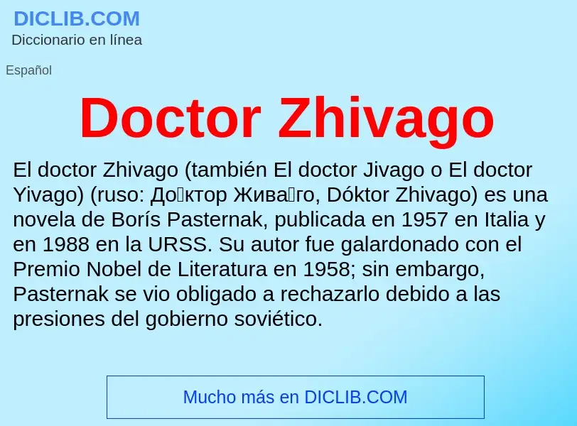 Wat is Doctor Zhivago - definition