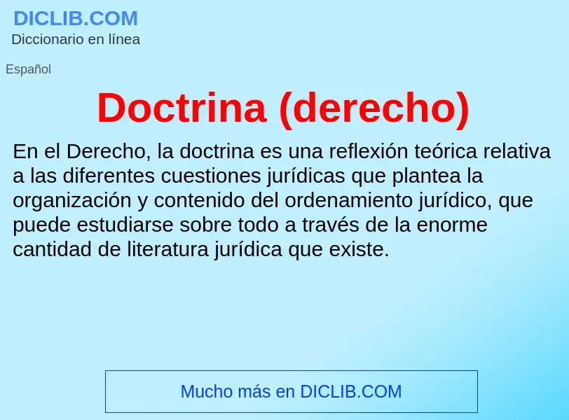 ¿Qué es Doctrina (derecho)? - significado y definición