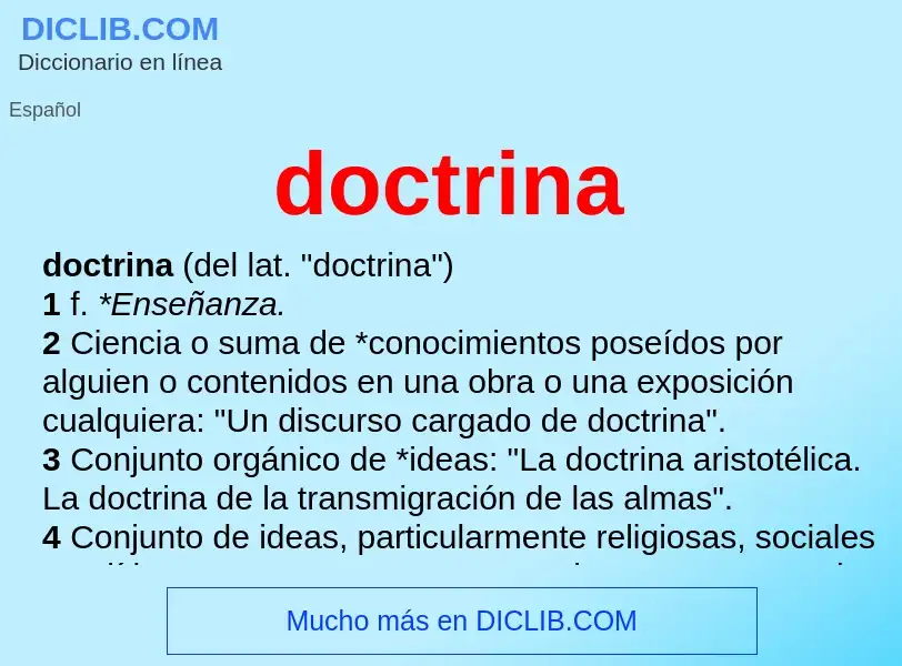 Che cos'è doctrina - definizione