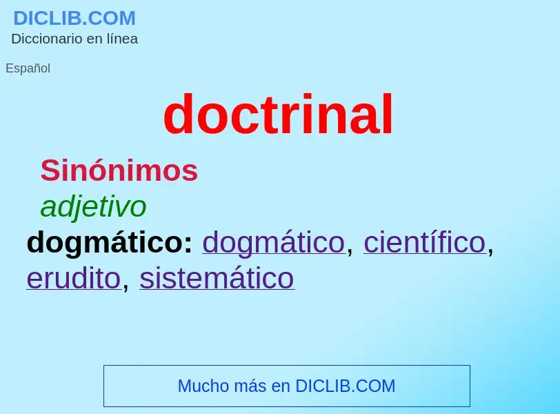 ¿Qué es doctrinal? - significado y definición