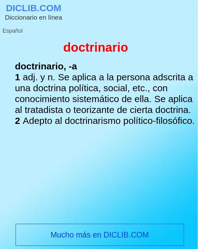 What is doctrinario - definition
