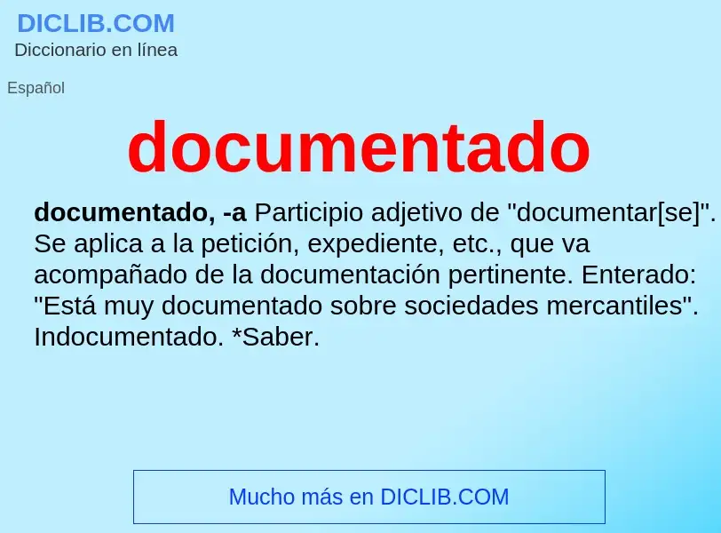 What is documentado - meaning and definition