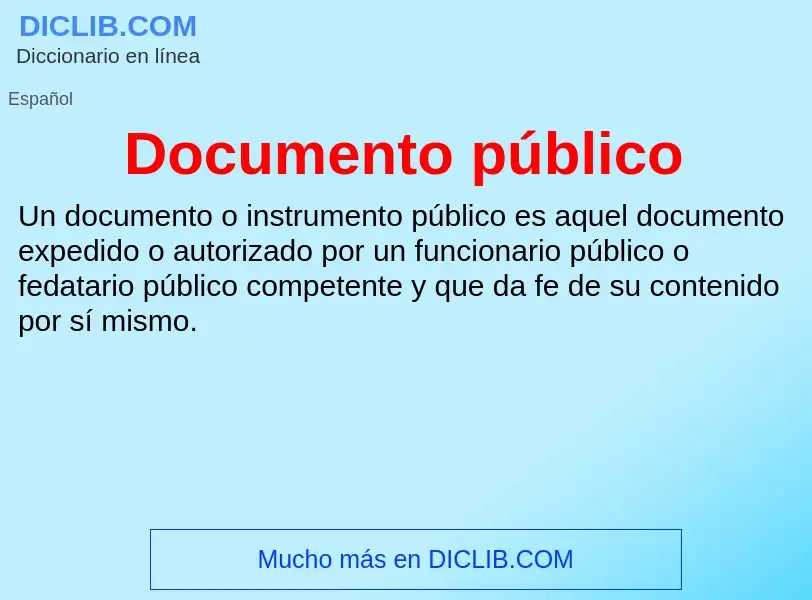 O que é Documento público - definição, significado, conceito