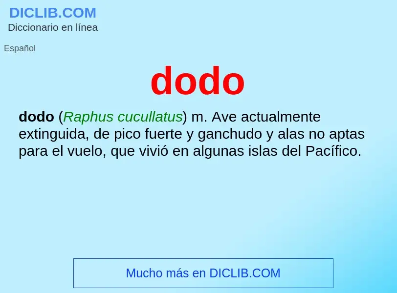 ¿Qué es dodo? - significado y definición