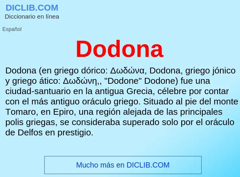 ¿Qué es Dodona? - significado y definición