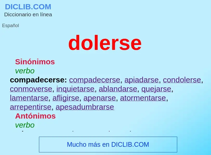 O que é dolerse - definição, significado, conceito