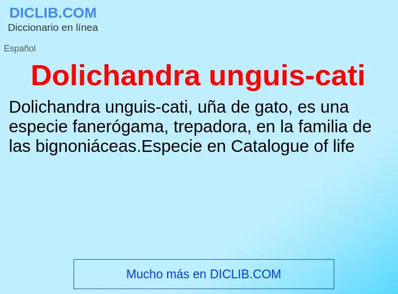 Wat is Dolichandra unguis-cati - definition