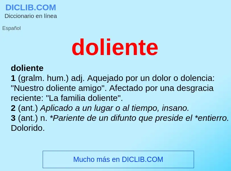 O que é doliente - definição, significado, conceito