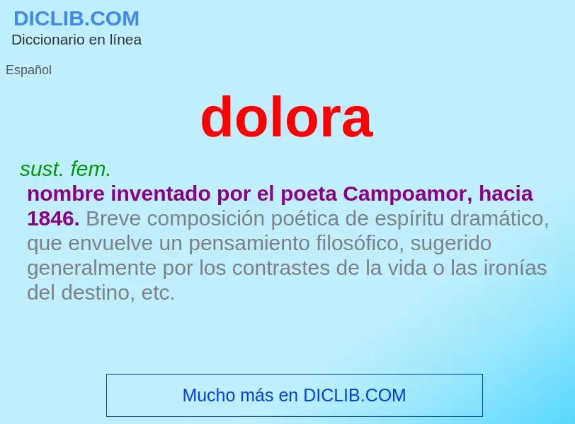 ¿Qué es dolora? - significado y definición