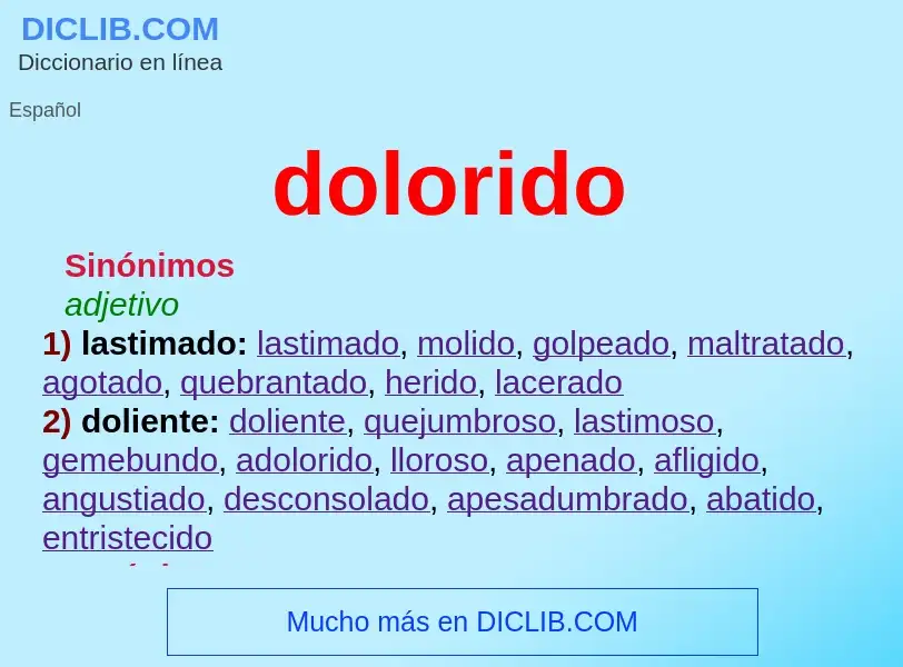 What is dolorido - meaning and definition