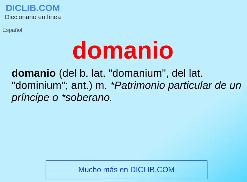 ¿Qué es domanio? - significado y definición