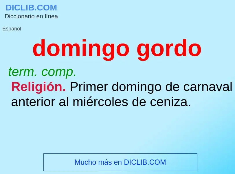 O que é domingo gordo - definição, significado, conceito