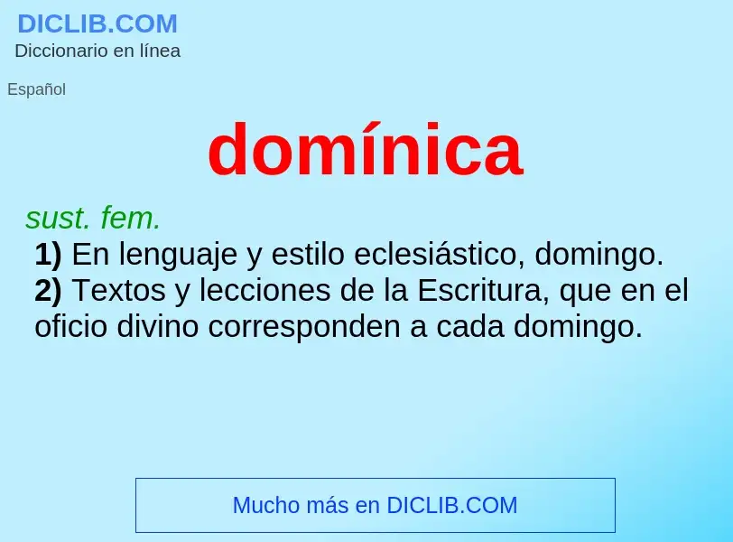 ¿Qué es domínica? - significado y definición