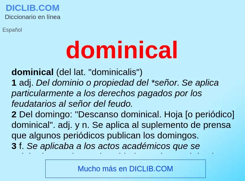 ¿Qué es dominical? - significado y definición