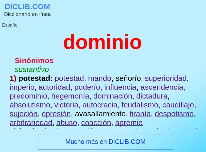 Was ist dominio - Definition