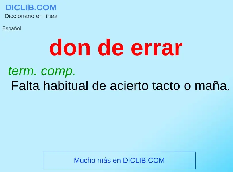 What is don de errar - definition