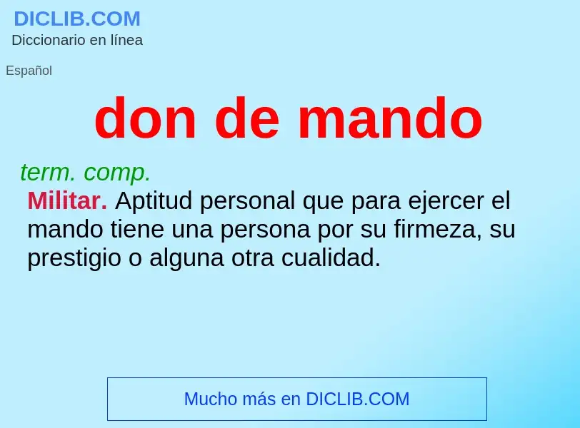 What is don de mando - definition