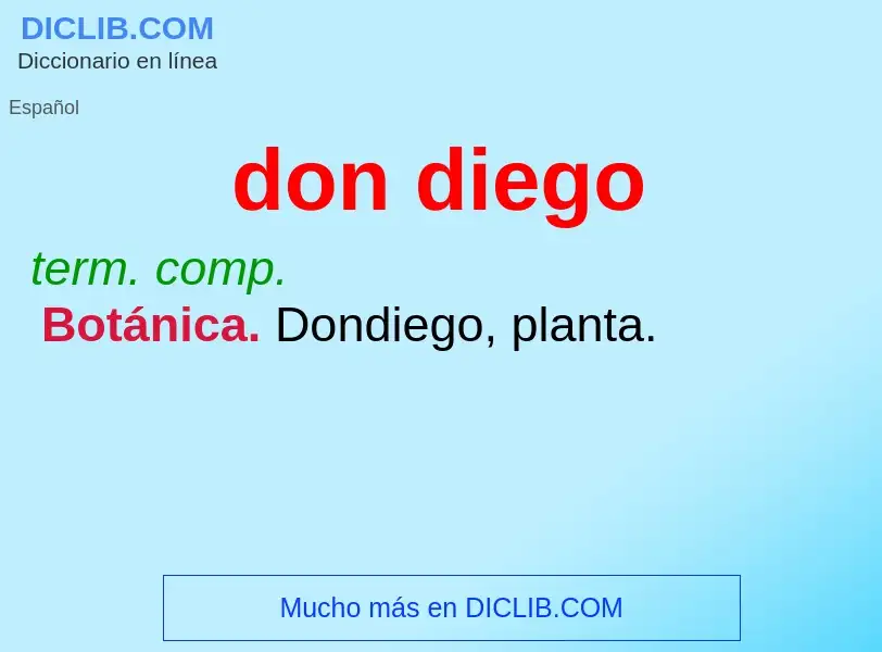 What is don diego - meaning and definition