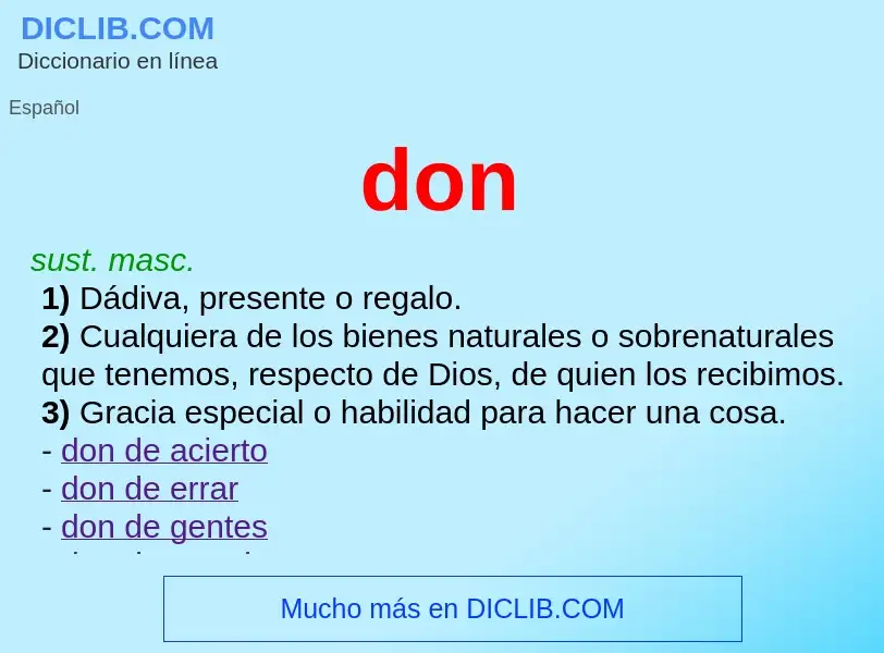 ¿Qué es don? - significado y definición