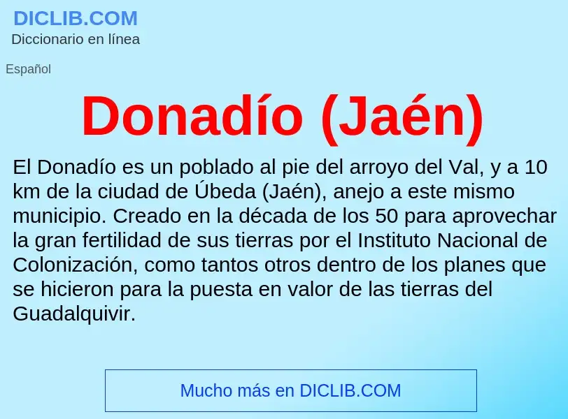 ¿Qué es Donadío (Jaén)? - significado y definición