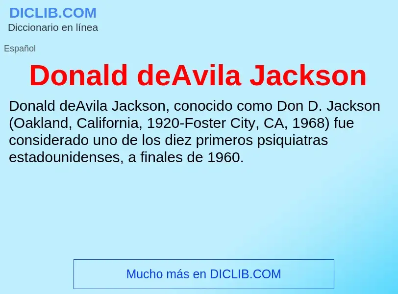 Что такое Donald deAvila Jackson - определение