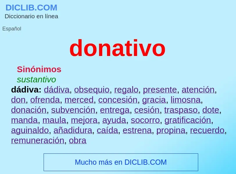 Was ist donativo - Definition