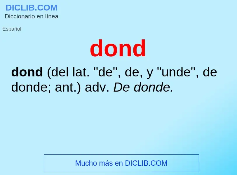 ¿Qué es dond? - significado y definición