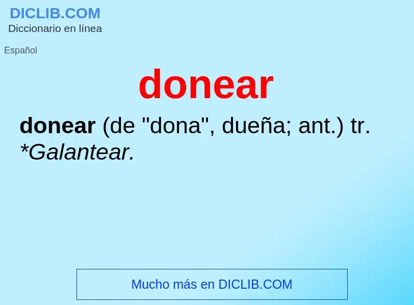 ¿Qué es donear? - significado y definición